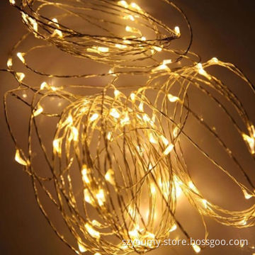 5m 50LED Warm White Christmas Holiday Mini LED Copper Wire String Lights